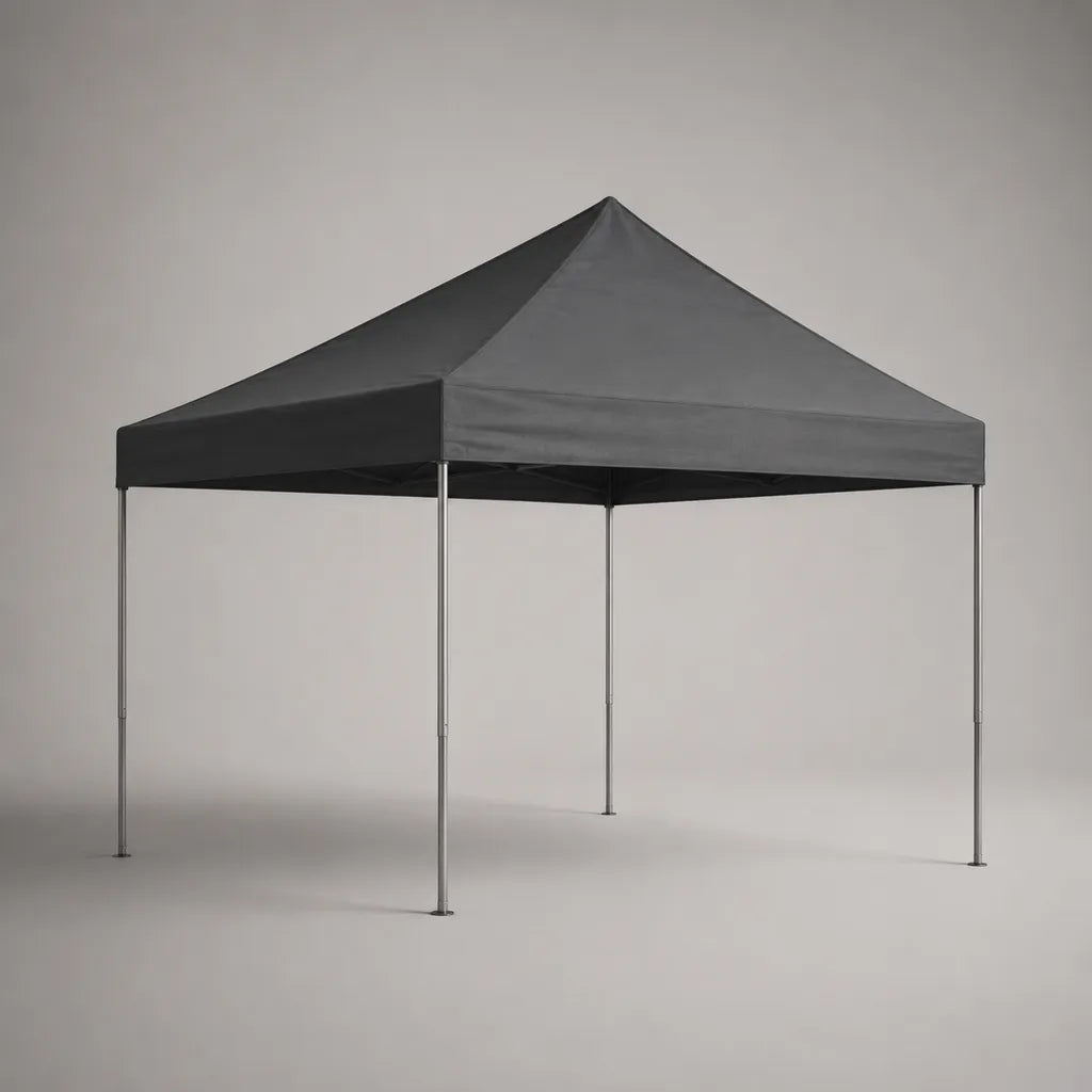 Tonnelle pliante carrée 3 × 3 m en acier galvanisé et polyester 210D anthracite, hauteur 2,50 m