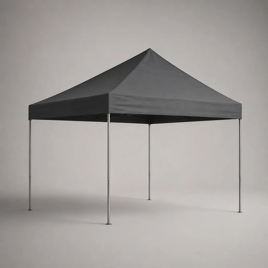Tonnelle pliante carrée 3 × 3 m en acier galvanisé et polyester 210D anthracite, hauteur 2,50 m